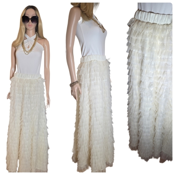 Chicwish Dresses & Skirts - Chicwish Swan Cloud Tulle Tiered Maxi EUC M/L